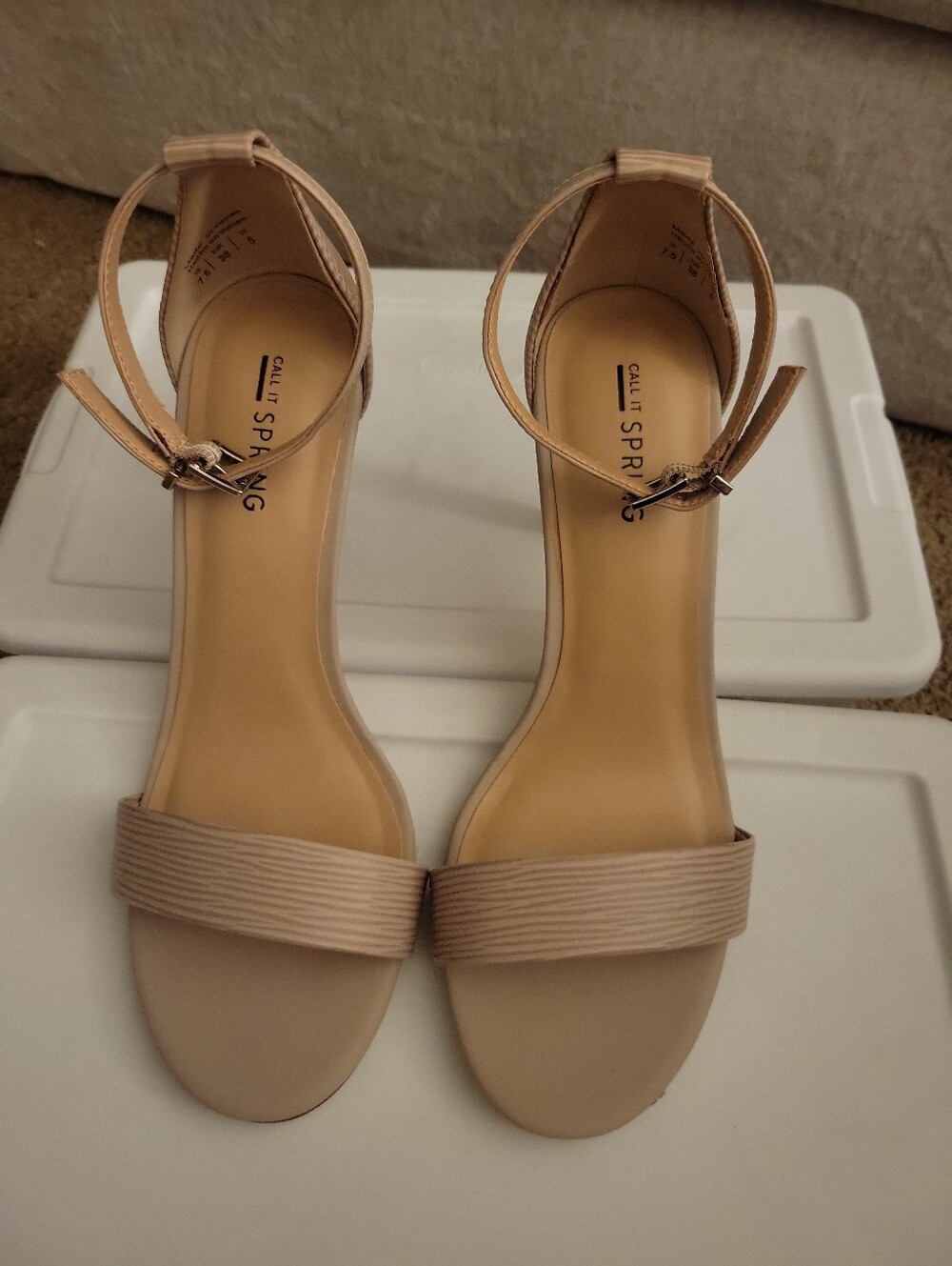 Call It Spring Nude Ankle Strap Stiletto Heels Size 7.5 Never Worn